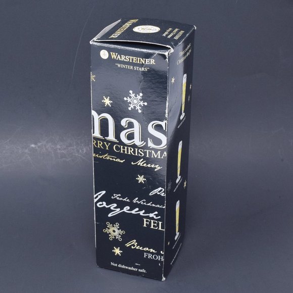 Warsteiner Merry Christmas Winter Stars Tulip Champagne Beer Glass with Box 2010 - Picture 7 of 16